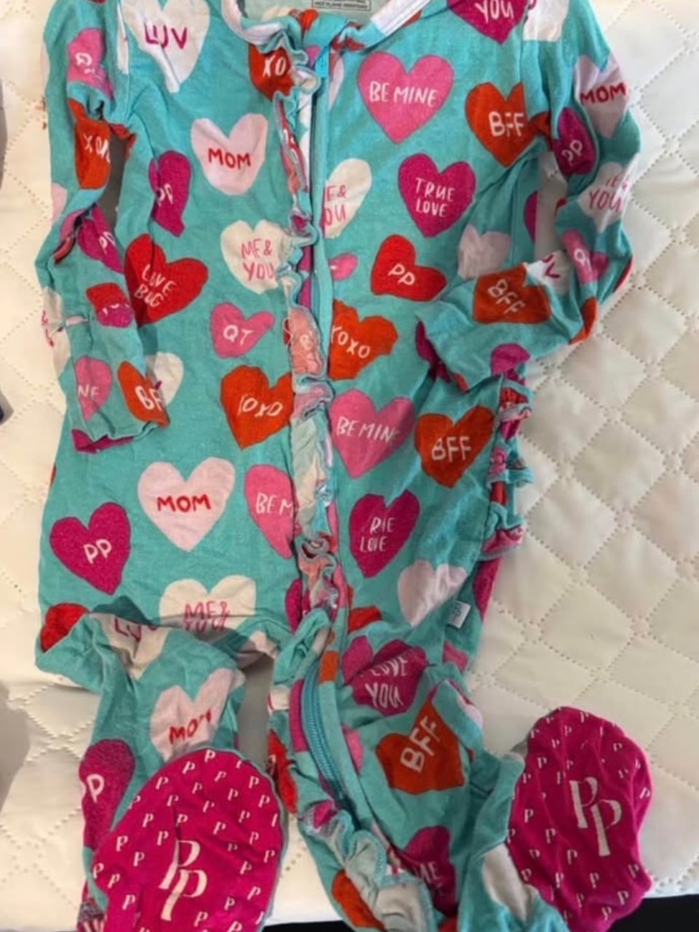 Posh peanut heart onsies 6-9 months - Picture 3 of 4